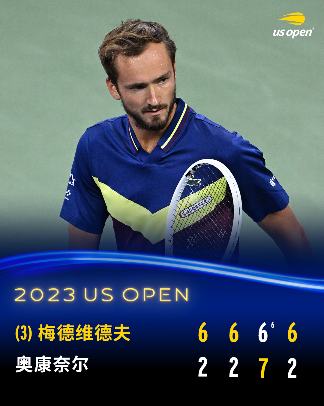 包含美网完胜法网，梅德韦杰夫统治全场的词条